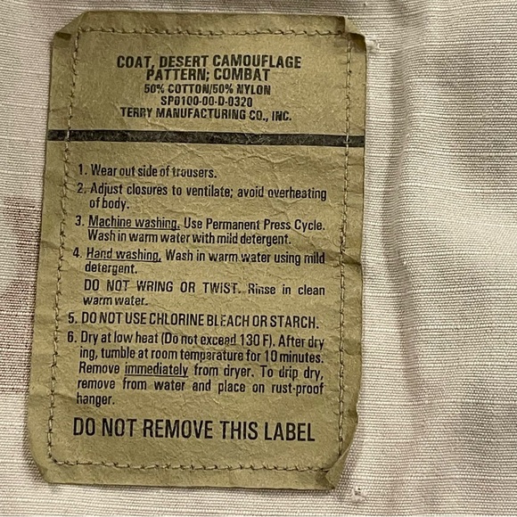 US NAVY SEABEES Desert Camo Camouflage Combat Ripstop Jacket Coat Mens M Regular - Picture 8 of 11